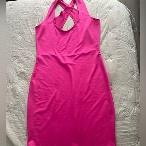 Silk pink dress 
Color:Hot Pink
Size:Large